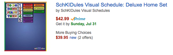 Kids Visual Schedule on Amazon.com