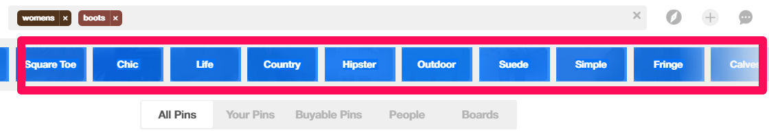 Pinterest’s “Guided Search”.