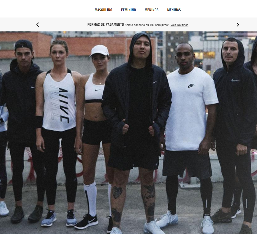 Nike's Brazilian website