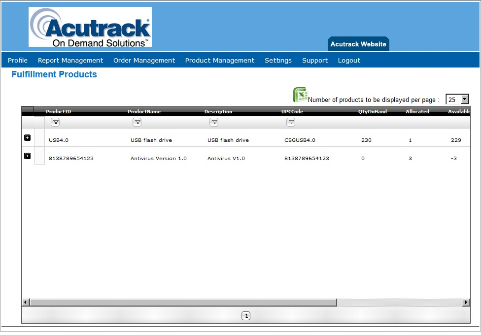 Centro Acutrack Fulfillment