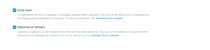 Australia post in Ecwid