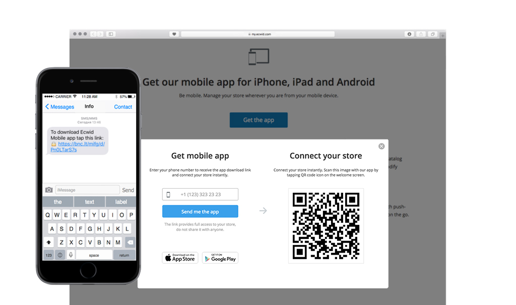 Collegare Ecwid Mobile negozio online