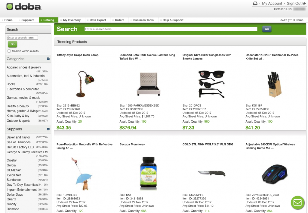 Doba dropshipping for Ecwid
