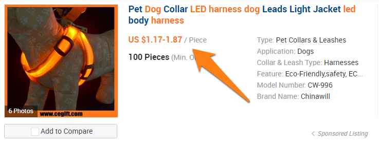 Harnais de chien sur Alibaba