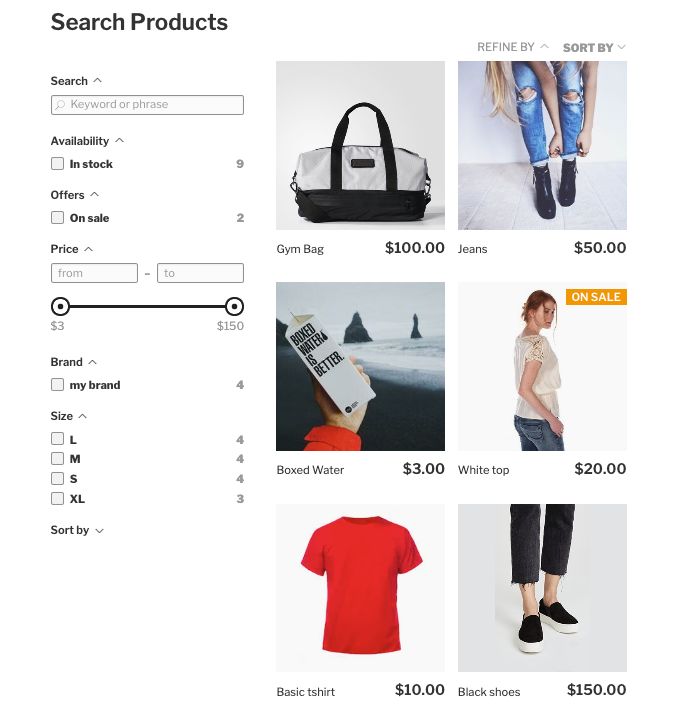 Ecommerce block for wordpress editor