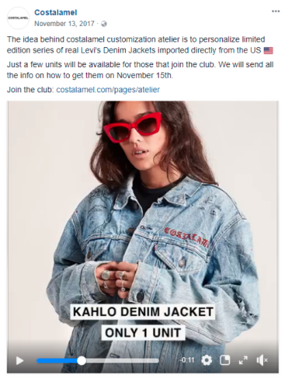 Facebook Vidéo produit
