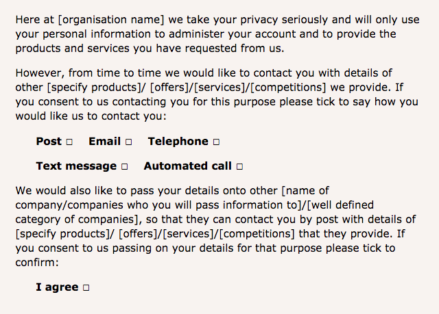 GDPR compliant checkbox