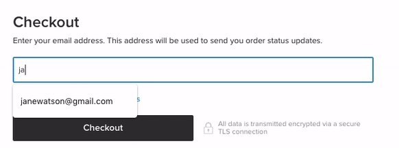 email capture form at checkout