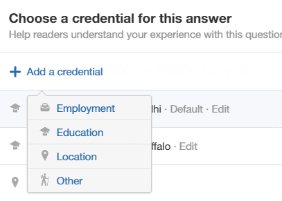 Quora credentials