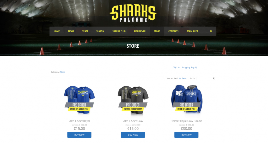 Requins magasin de Palerme Ecwid sur WordPress