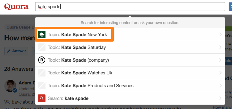 Brand search Quora