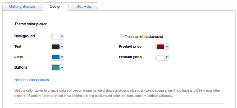 Wix and Ecwid color settings