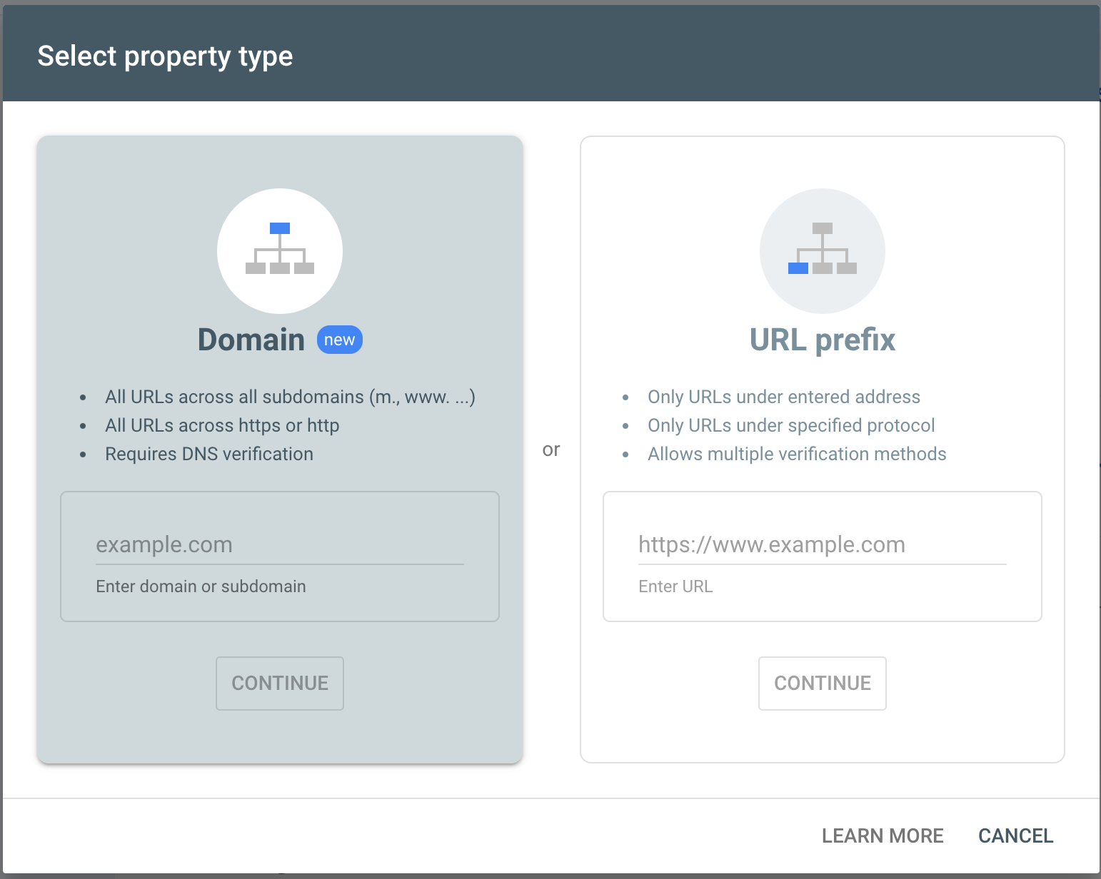 paglikha ng bagong property sa google search console