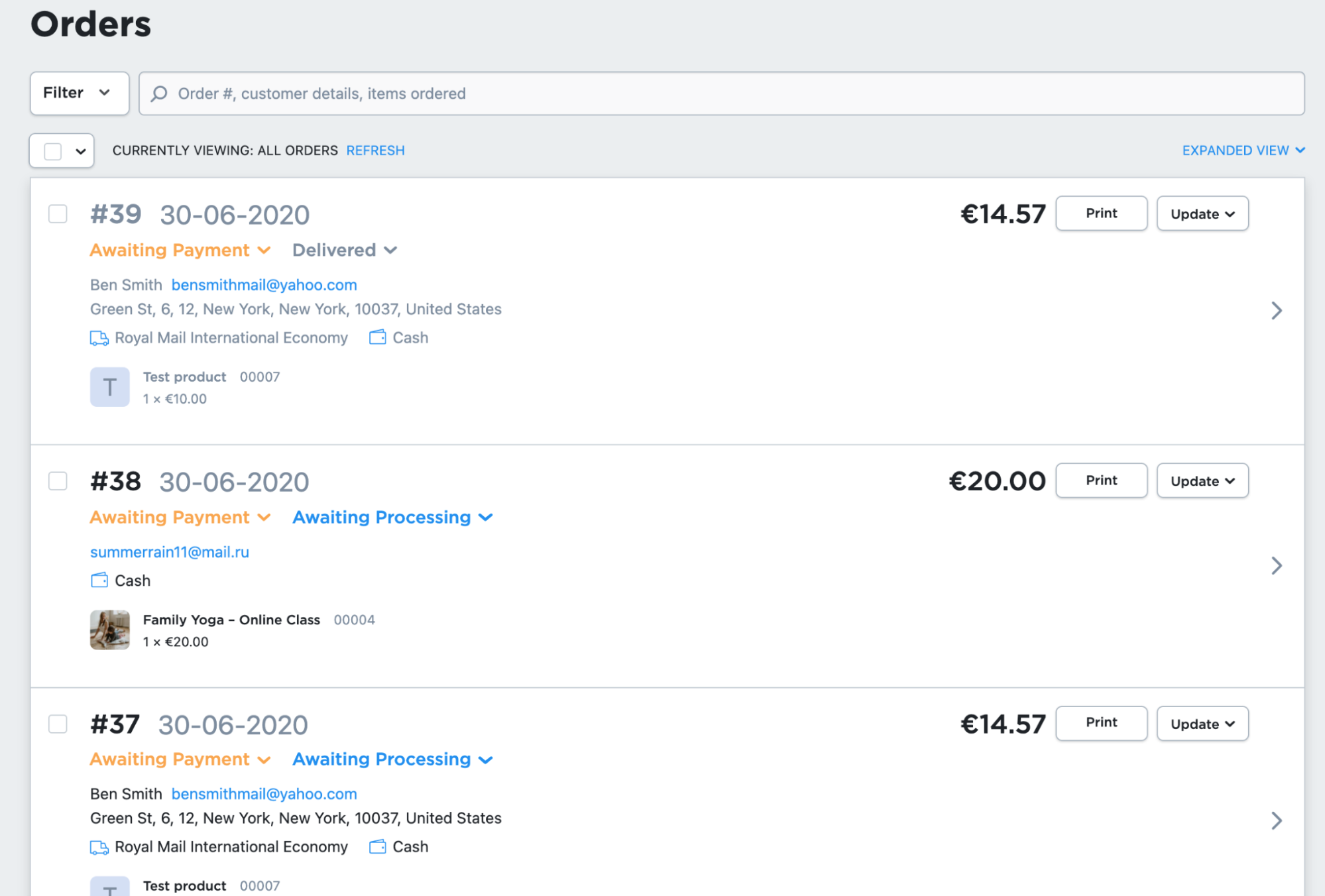 View orders