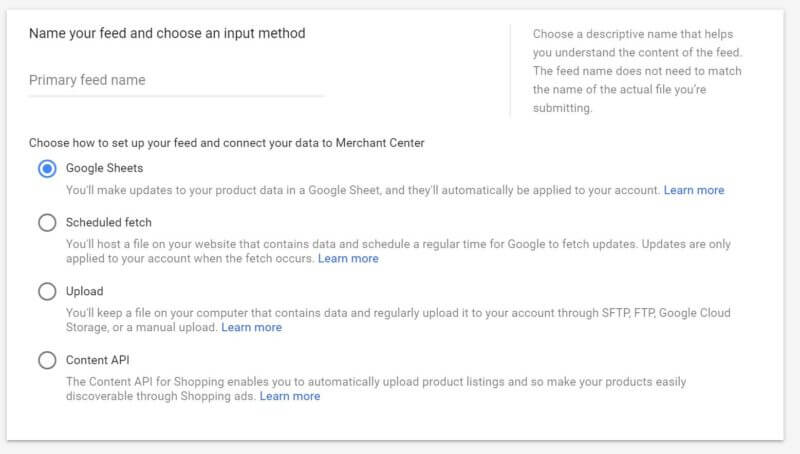 google-shopping-feed-upload-methoden