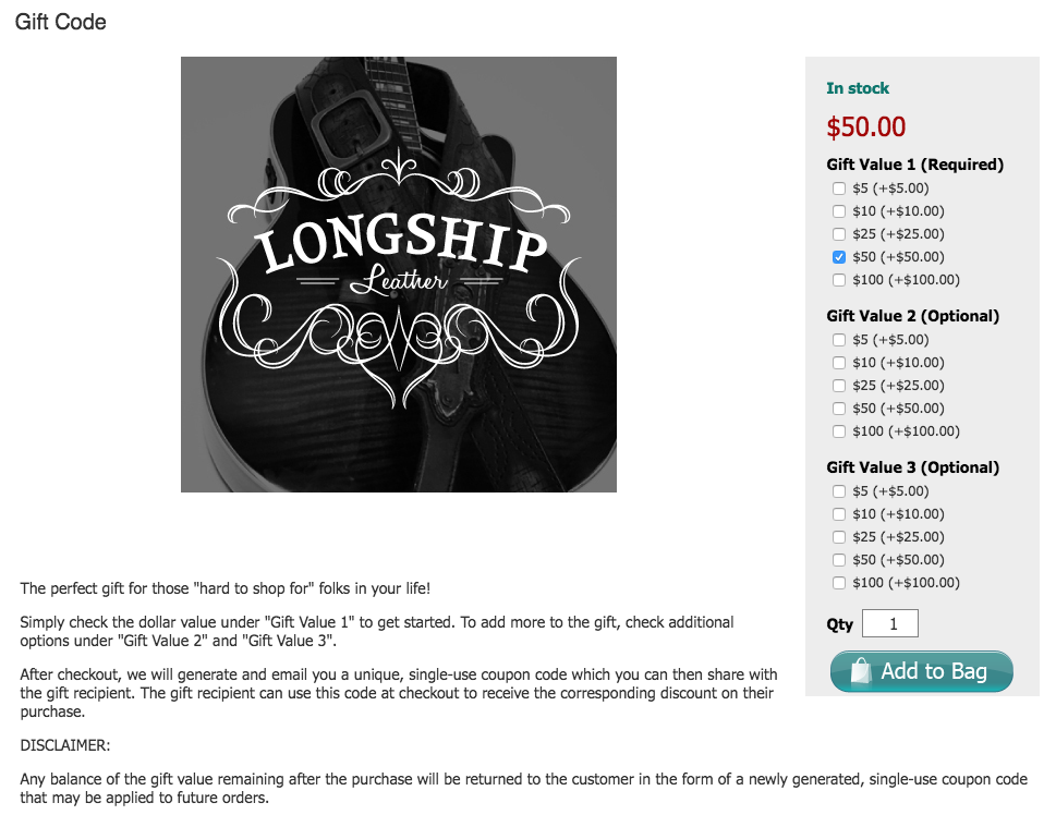 Geschenkgutscheine auf longshipleather.com
