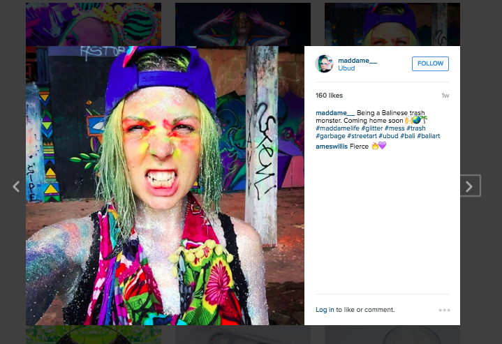 Mad Dame Ecwid store sells glitter but her Instagram profile sparkles with her own events, work, and tutorials