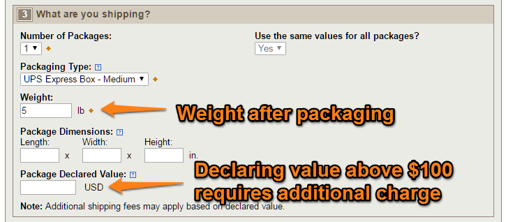 Creating shipping labels manually