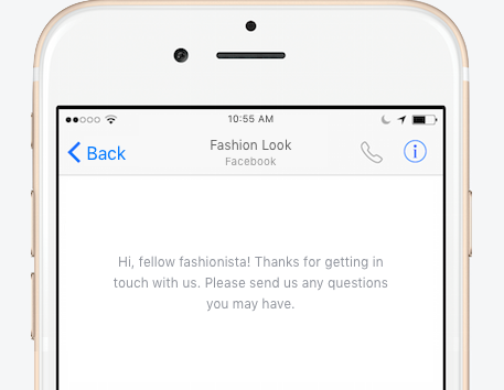 facebook messenger live chat greeting