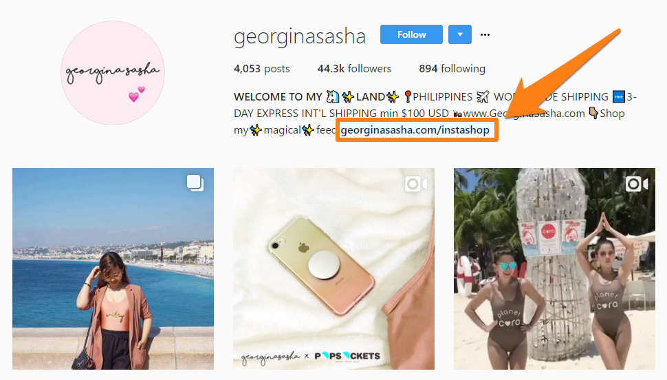 Instashop của Georgina Sasha