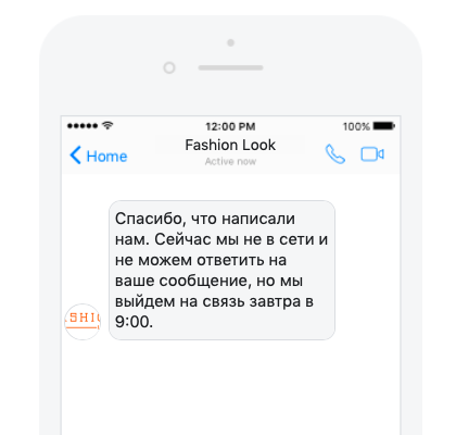 Добавьте в сообщение для статуса “Не в сети” информацию о том, когда вы ответите покупателю